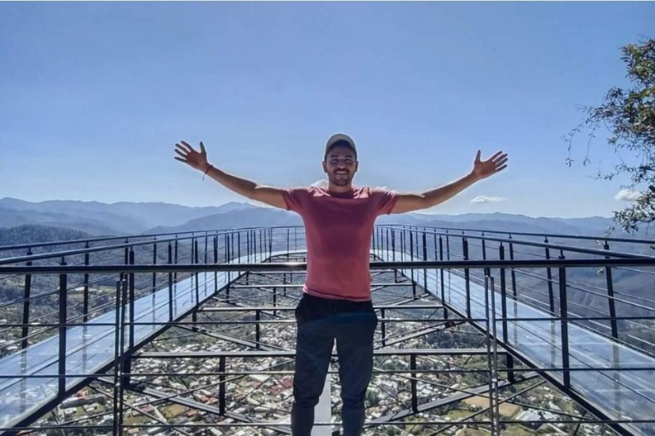 Glass viewpoint in the mountains of Oaxaca’s Sierra Norte